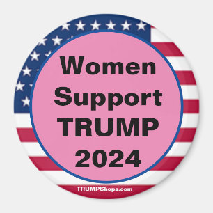 Las mujeres apoyan el imán rosa TRUMP 2024