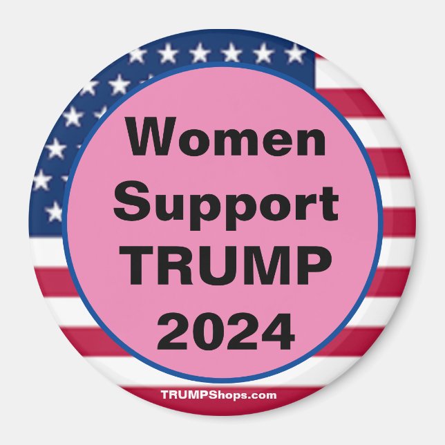 Las mujeres apoyan el imán rosa TRUMP 2024 (Frente)