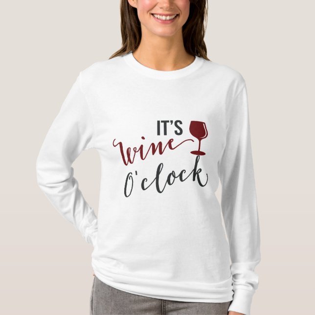 Las mujeres beben camisetas con vino de moda (Anverso)