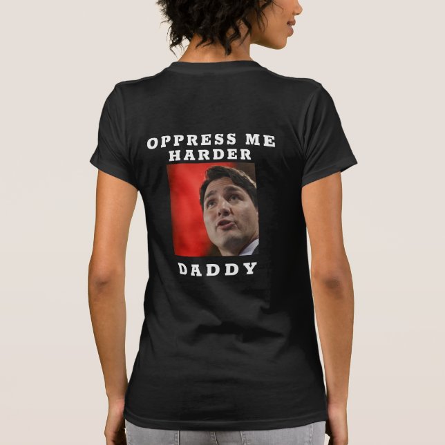 Las mujeres con camiseta de Trudeau Face (Reverso)