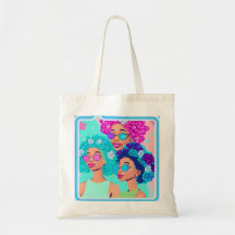 Las mujeres con flores tote la bolsa