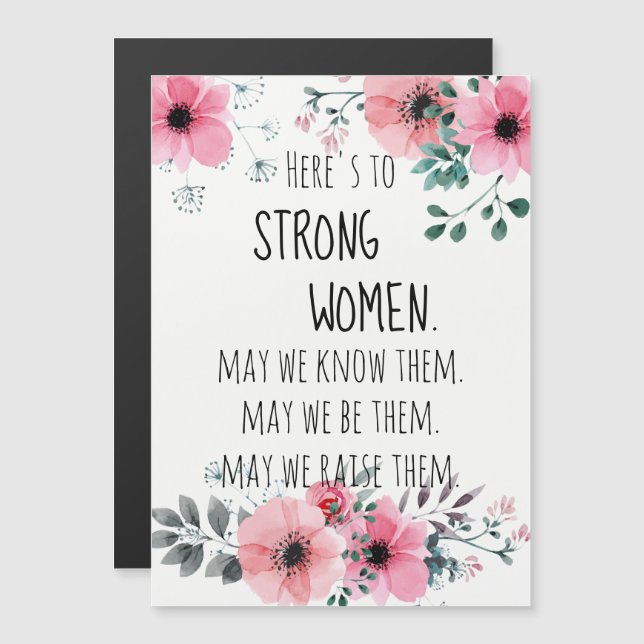 Las mujeres fuertes citan la flor acuarela (Anverso/Reverso)