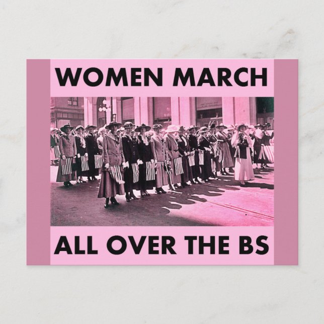 Las mujeres marchan por toda la postal de la BS (Anverso)