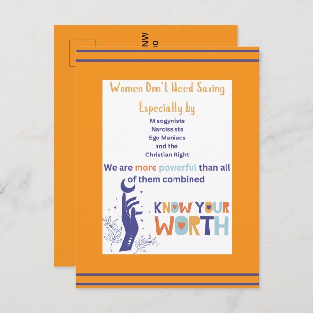 Las mujeres no necesitan guardar la postal (Anverso / Reverso)