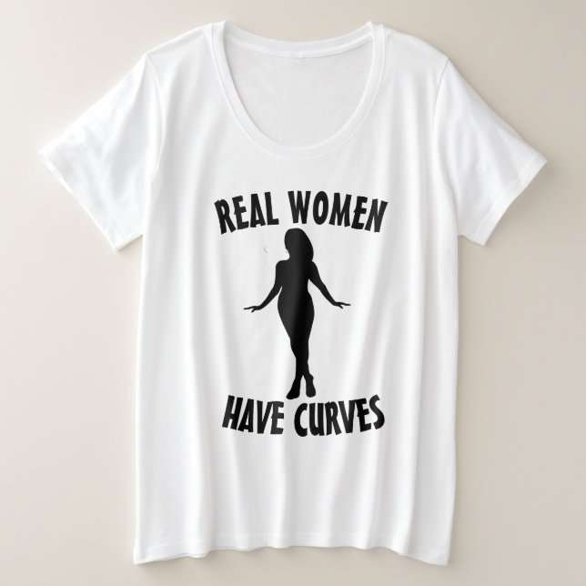 LAS MUJERES REALES TIENEN CURVAS MÁS CAMISETAS DE  (Anverso del diseño)