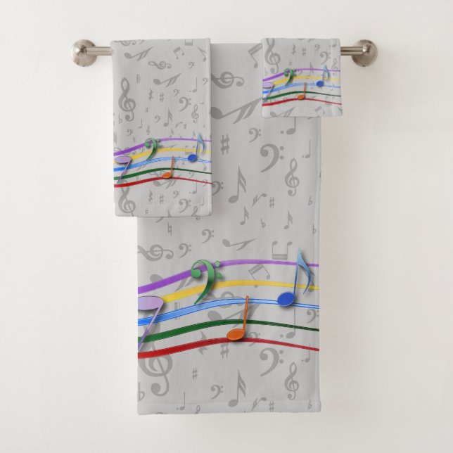 Las notas del arco iris sobre música gris observan (In situ)