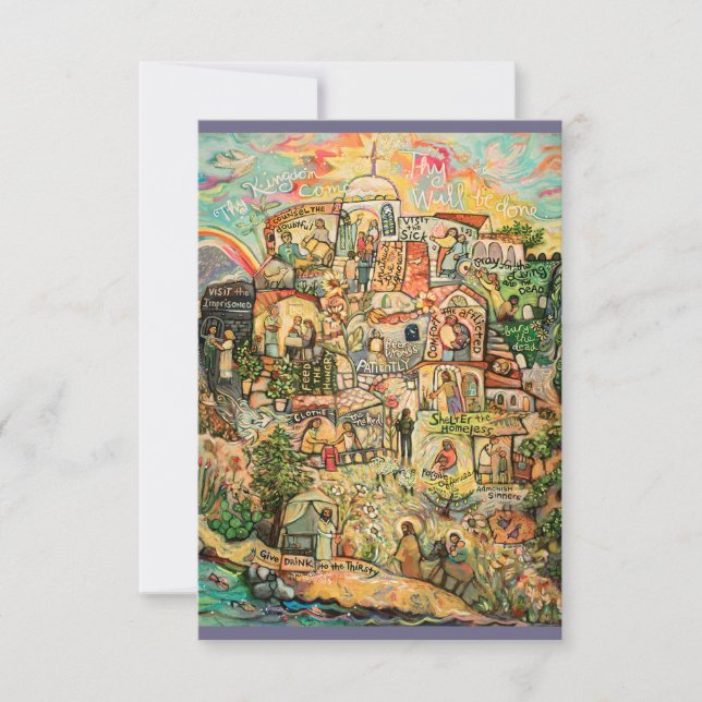 Las obras de la tarjeta de plegaria de piedad (Anverso)