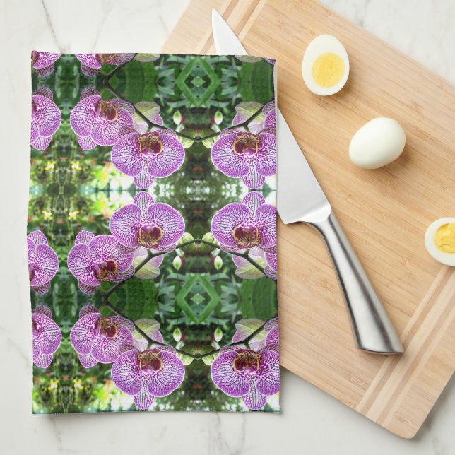 Las orquídeas pecícolas de toalla de cocina (Doblado Cuarto)