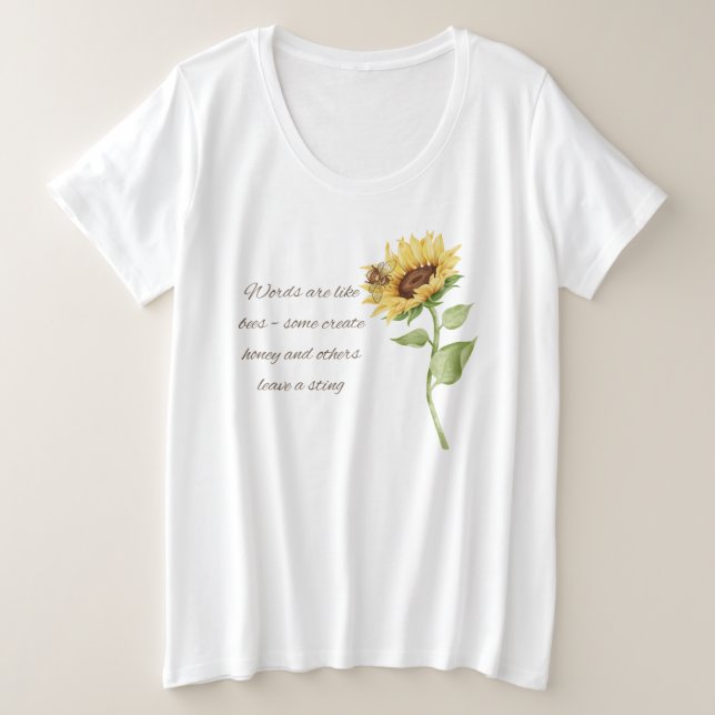 Las palabras son como Honey... Sunflower y Bee. (Anverso del diseño)