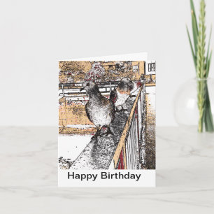 Las palomas en el puente de la tarjeta Hythe