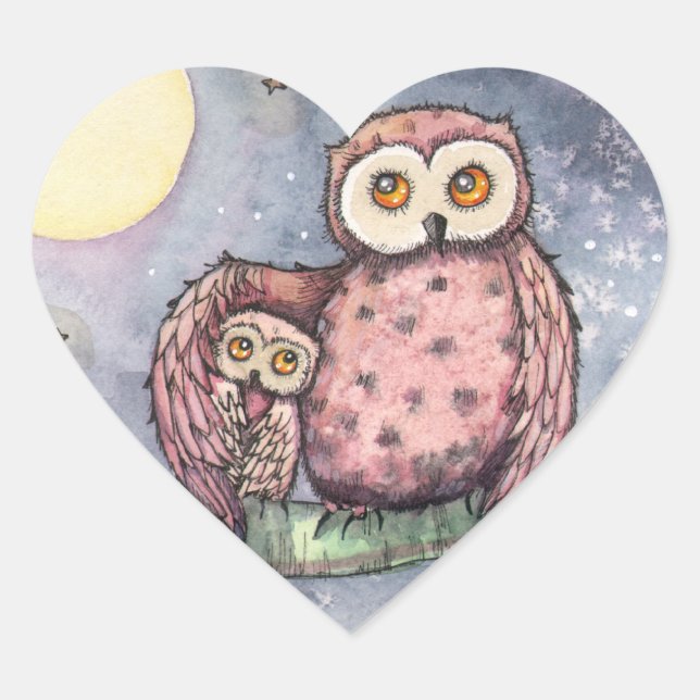 Las pegatinas de los búhos y la luna (Anverso)