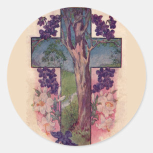 Las pegatinas de Pascua cristianas de la cruz del 