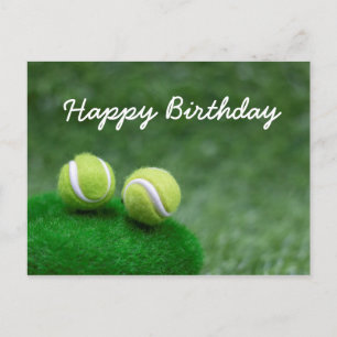 Las pelotas de tenis en la tarjeta de cumpleaños d