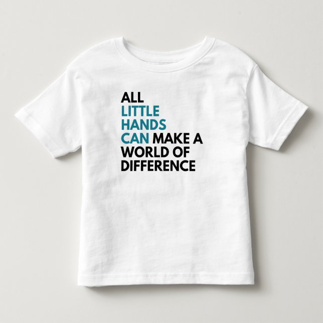 Las pequeñas manos pueden la camiseta del niño (Anverso)