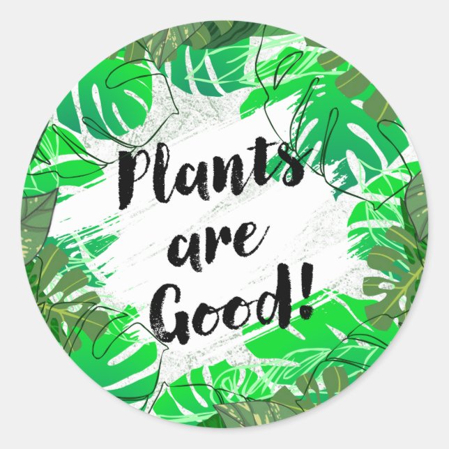 Las plantas son buenas Pegatinas redondas (Anverso)