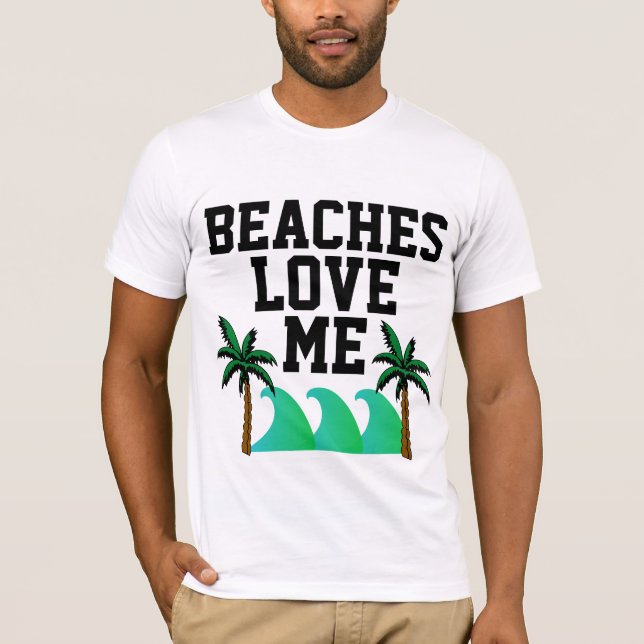 LAS PLAYAS ME AMAN, Camisetas de playa masculinas  (Anverso)