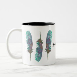 Las plumas de la acuarela personalizaron la taza