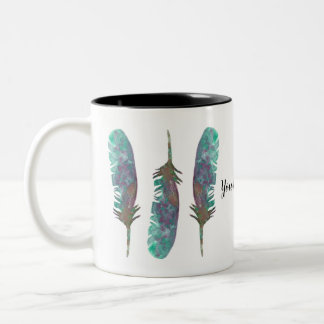 Las plumas de la acuarela personalizaron la taza