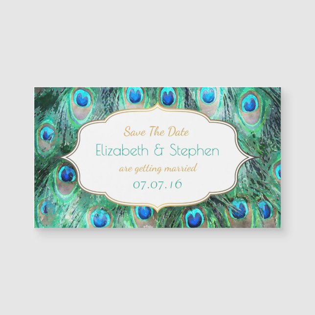 Las plumas de pavo real exóticas con marco Guardar (Anverso)