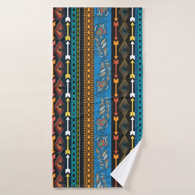 Las plumas étnicas: Moda del Boho de bordado (Toalla de baño)