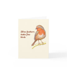 Las plumas finas hacen aves finas - tarjeta de not