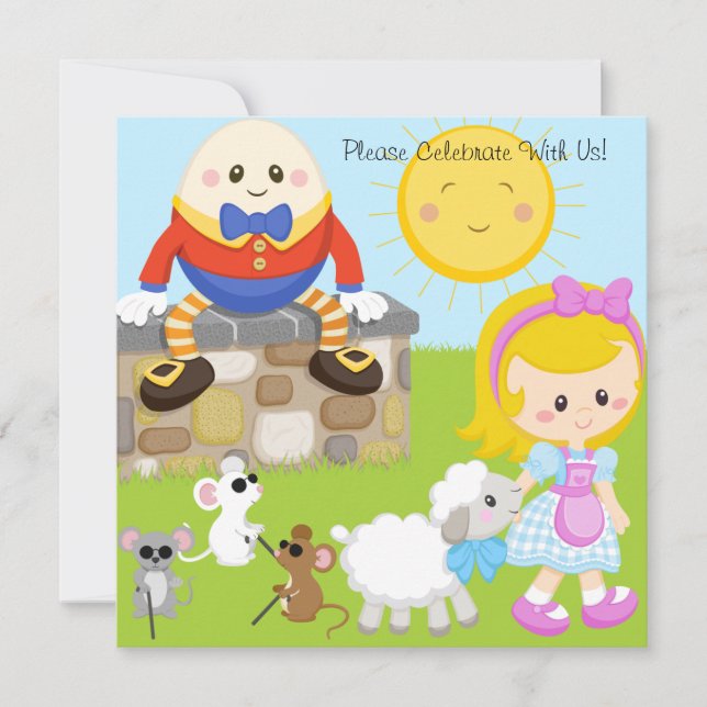 Las poesías infantiles modificaron invitaciones (Anverso)