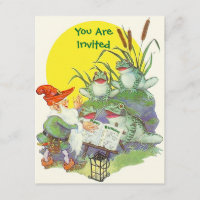 Las ranas Elf sing atrapan INVITACIONES Fiestas de
