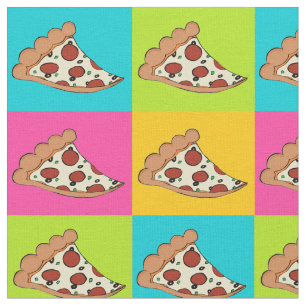 Las rebanadas de la pizza tejaron la tela