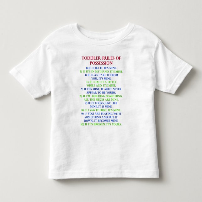 Las reglas del niño del niño de camiseta divertida (Anverso)