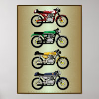 Las réplicas (poster de arte de moto de carreras d