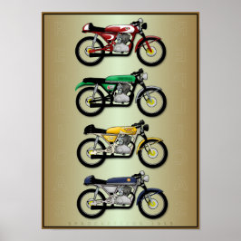 Las réplicas (poster de arte de moto de carreras d