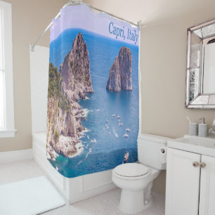 Las rocas Faraglioni de Capri Cortina de ducha