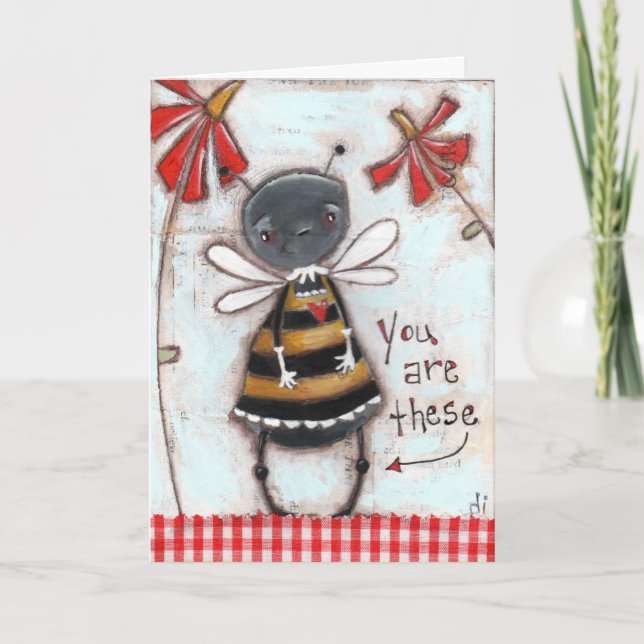 Las rodillas de abeja - Tarjeta de saludo en blanc (Anverso)