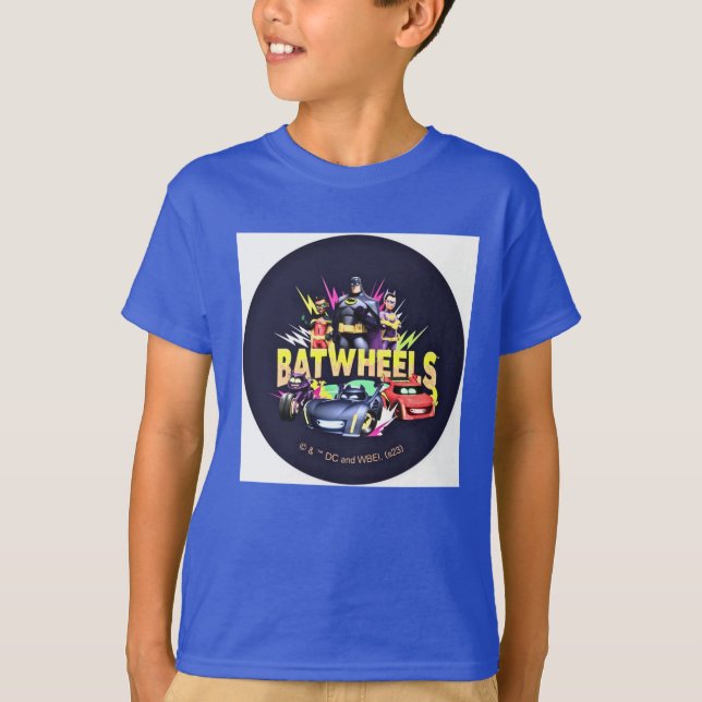 Las ruedas de ruedas imprimieron camisetas azules. (Anverso)