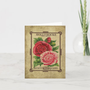 Las semillas de los Hollyhocks Prim tarjetas de