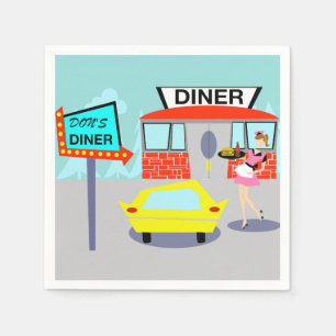 Las servilletas desechables Diner de los años 50