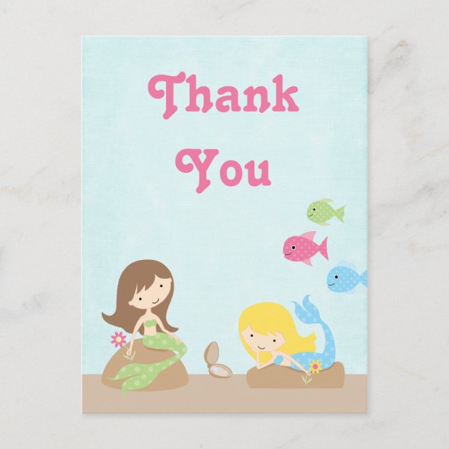 Las sirenas de los chicas amables gracias postal (Anverso)