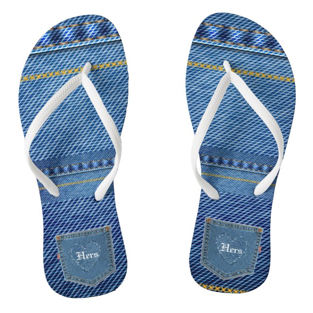 Las suyas con corazón - Jean Look Chanclas (Plantilla)