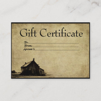 Las tarjetas antiguas de certificado de regalo de