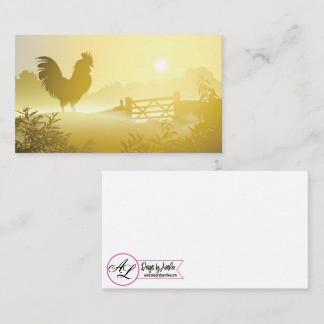 Las tarjetas Blank Place Cards Sunny Morning Farm  (Anverso / Reverso)
