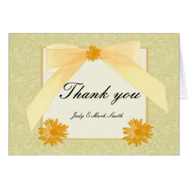 Las tarjetas de agradecimiento a las flores amaril