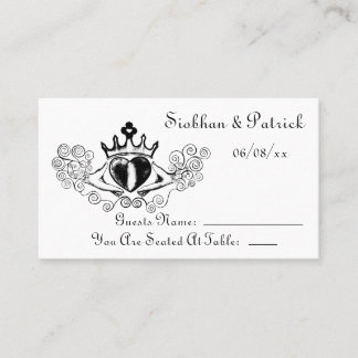 Las tarjetas de colocación Claddagh (negro) (Boda)