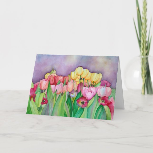 Las tarjetas de felicitación de los tulipanes (Anverso)