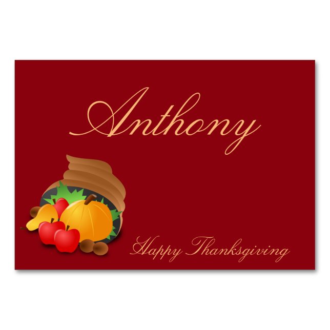 Las tarjetas de la Mesa de Acción de Gracias de la (Anverso)