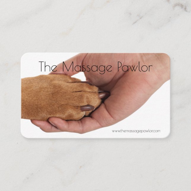 Las Tarjetas de Presentación de Massage Pawlor (Anverso)