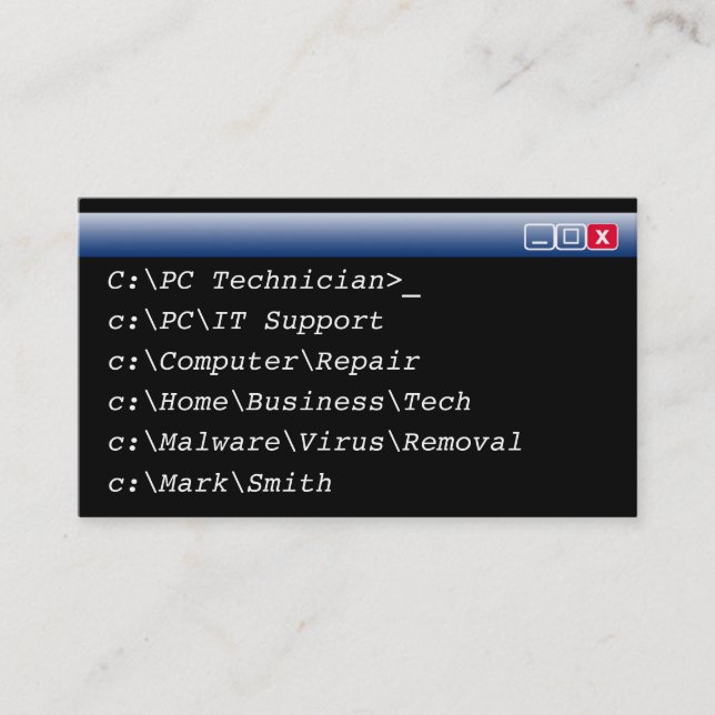 Las tarjetas de visita personalizó al técnico del (Anverso)