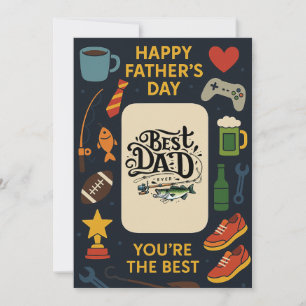 Las tarjetas planas del Día del Mejor Padre Que Ha