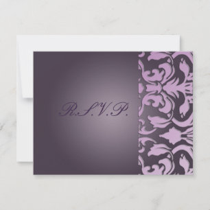 Las tarjetas Plum Damask/RSVP requieren invitacion