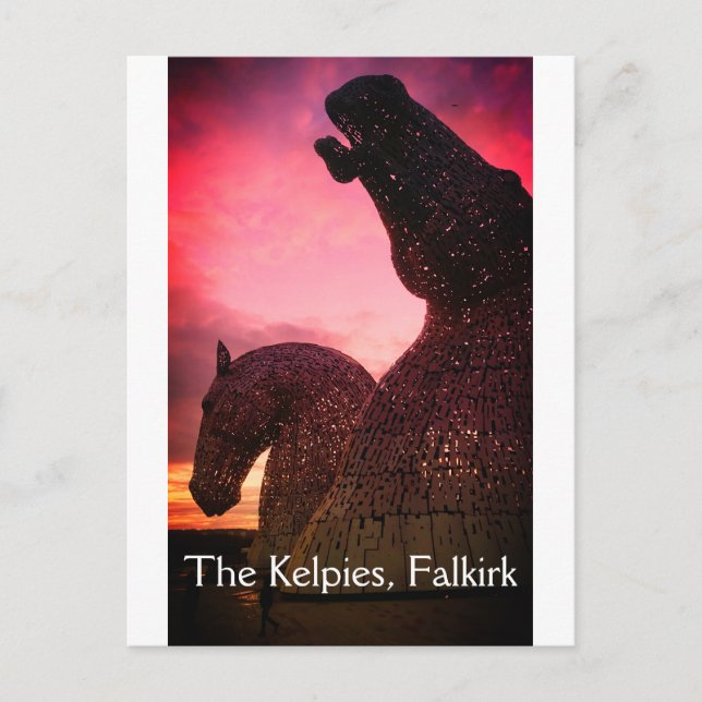 Las tarjetas postales Kelpies en Falkirk, Escocia (Anverso)