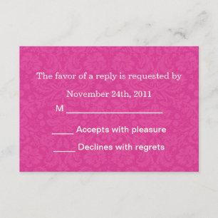 Las tarjetas rosadas de RSVP del fondo del modelo